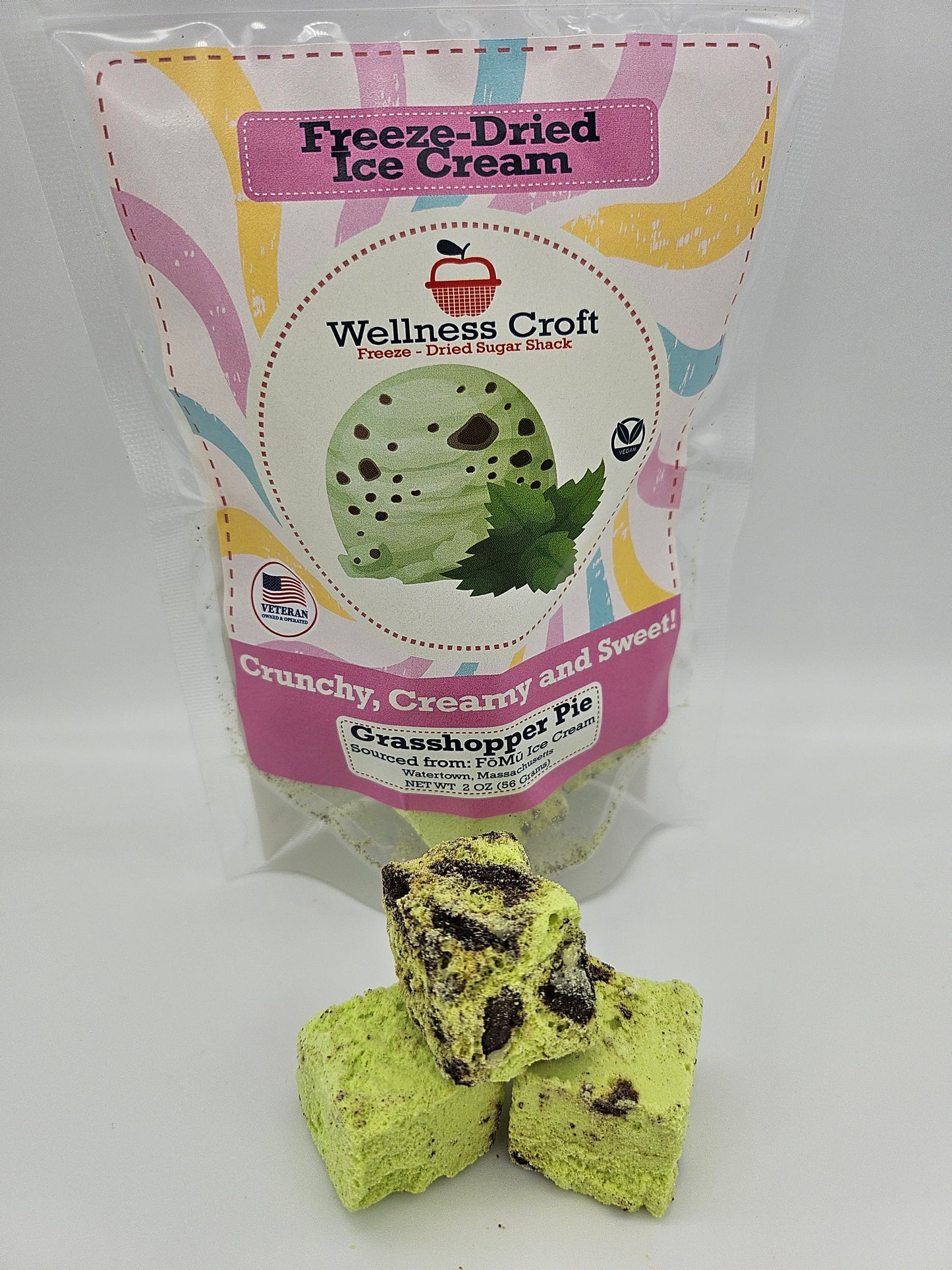 Freeze-Dried Vegan Ice Cream | Grasshopper Pie Flavor