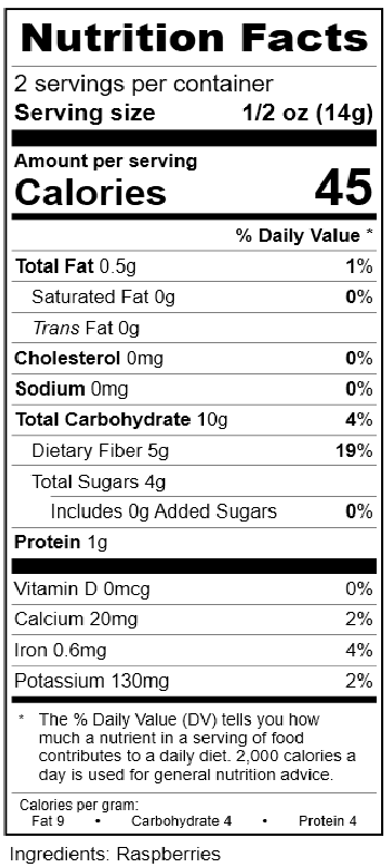 Freeze Dried Raspberry Crumble 1oz Pouch