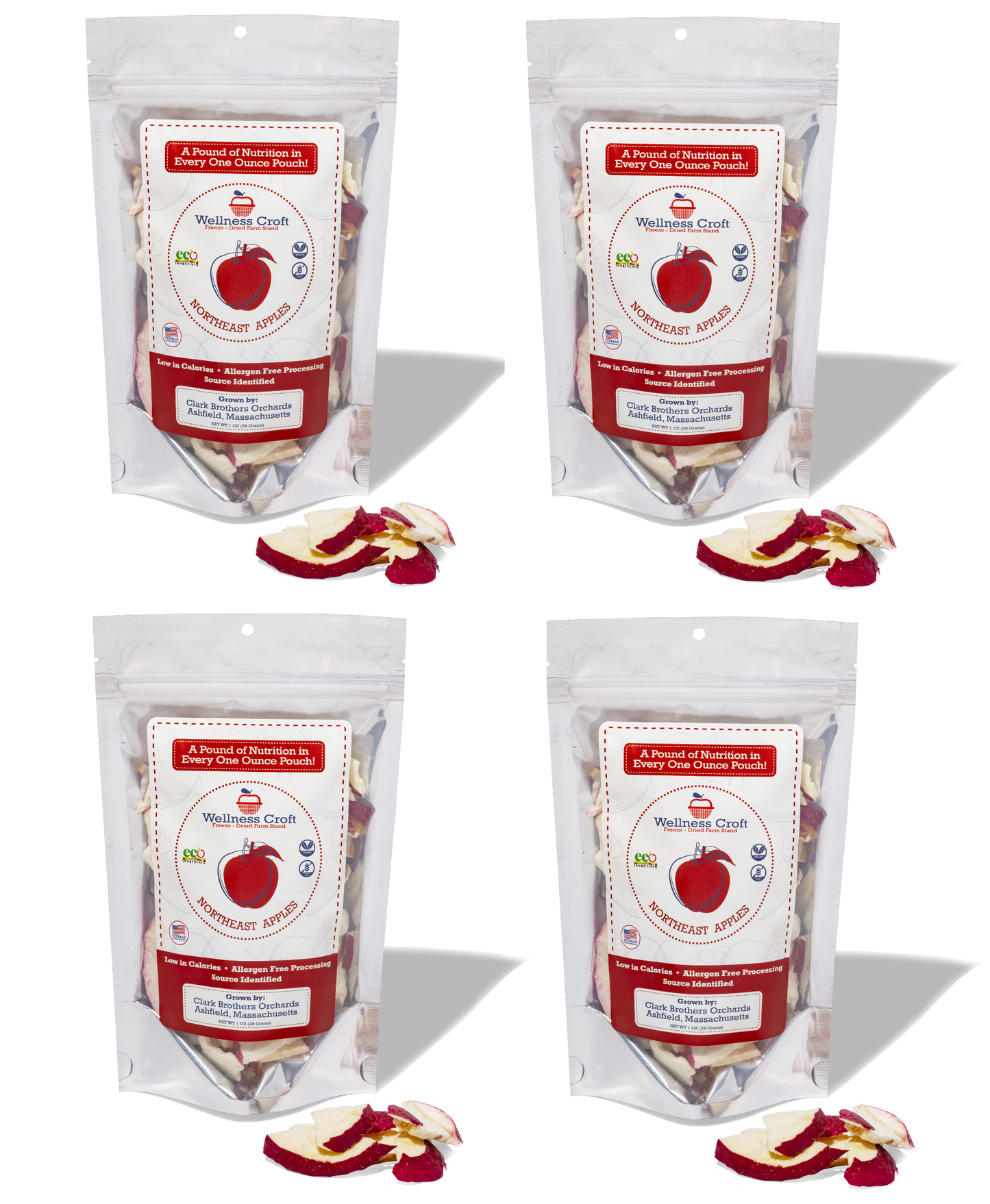 Freeze-Dried Apple Basket EcoCertified™ and Curated Four Apple Fruit Basket-Monthly Subscription